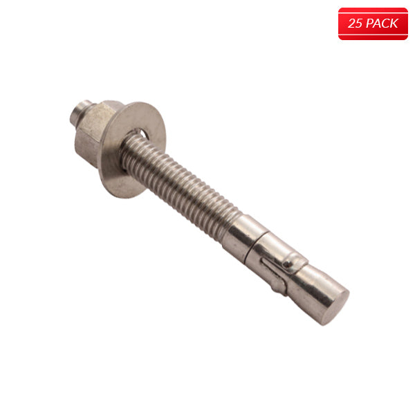 Wej-IT 1/2 x 7" Wej-IT Ankr-TITE Wedge Anchors - 304 Stainless Steel (25 Qty.)