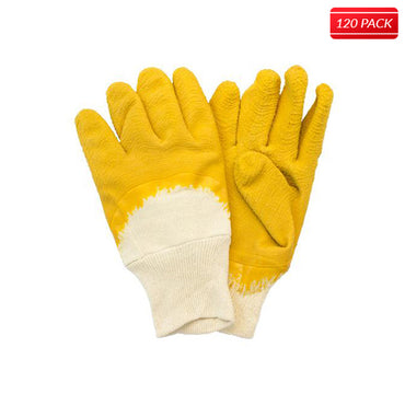 Yellow/Natural Coated Jersey Gloves (120 Pairs)